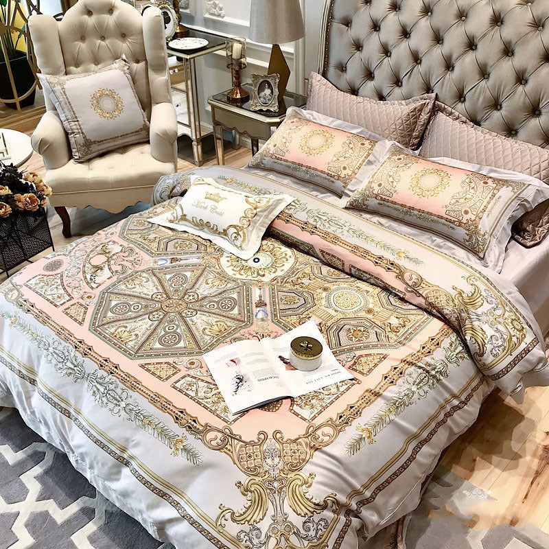 HKM-408595 Digital Printed Cotton Fitted Sheet Bedding Set in Multiple Styles and Sizes