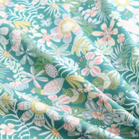 HKM-408659 Spring Colors Flower Pattern Cotton Fabric, 235cm x 50cm, 100% Cotton, Pastoral Design