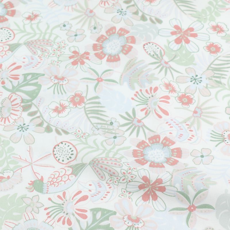 HKM-408659 Spring Colors Flower Pattern Cotton Fabric, 235cm x 50cm, 100% Cotton, Pastoral Design