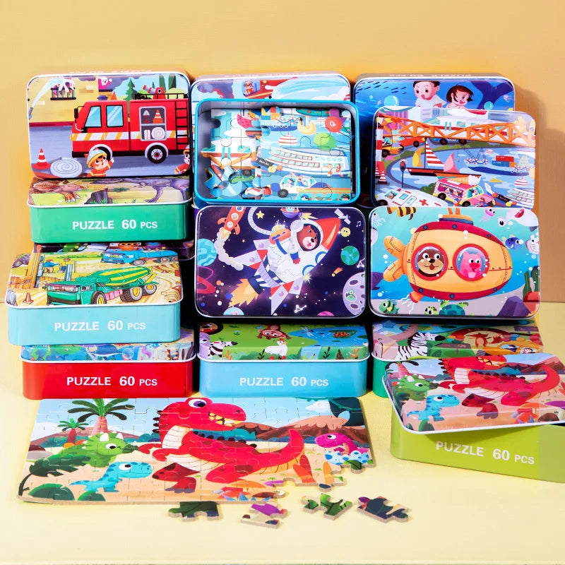 HKM-408659 Wooden Cartoon Jigsaw Puzzle for Kids - 60 Pieces Educational Toy