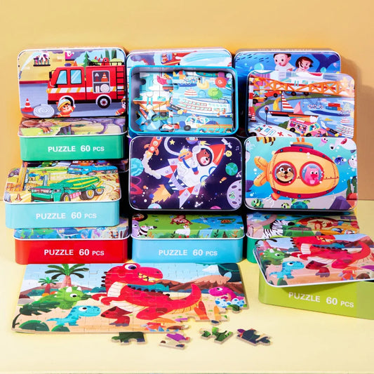 HKM-408659 Wooden Cartoon Jigsaw Puzzle for Kids - 60 Pieces Educational Toy