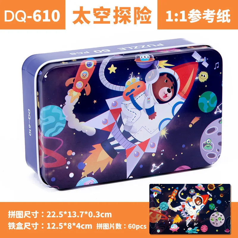HKM-408659 Wooden Cartoon Jigsaw Puzzle for Kids - 60 Pieces Educational Toy