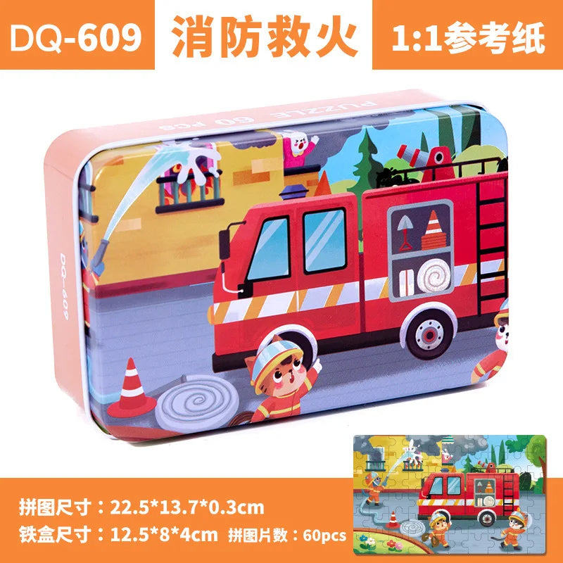 HKM-408659 Wooden Cartoon Jigsaw Puzzle for Kids - 60 Pieces Educational Toy