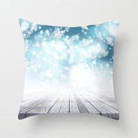 HKM-408787 European and American Christmas Snowflake Digital Printing Polyester Pillowcase 45x45 cm