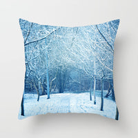 HKM-408787 European and American Christmas Snowflake Digital Printing Polyester Pillowcase 45x45 cm