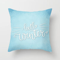 HKM-408787 European and American Christmas Snowflake Digital Printing Polyester Pillowcase 45x45 cm