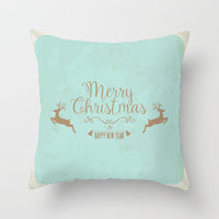 HKM-408787 European and American Christmas Snowflake Digital Printing Polyester Pillowcase 45x45 cm