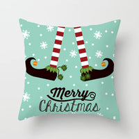 HKM-408787 European and American Christmas Snowflake Digital Printing Polyester Pillowcase 45x45 cm