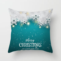 HKM-408787 European and American Christmas Snowflake Digital Printing Polyester Pillowcase 45x45 cm