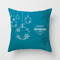 HKM-408787 European and American Christmas Snowflake Digital Printing Polyester Pillowcase 45x45 cm