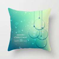 HKM-408787 European and American Christmas Snowflake Digital Printing Polyester Pillowcase 45x45 cm
