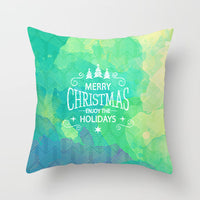 HKM-408787 European and American Christmas Snowflake Digital Printing Polyester Pillowcase 45x45 cm