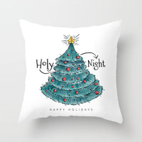 HKM-408787 European and American Christmas Snowflake Digital Printing Polyester Pillowcase 45x45 cm