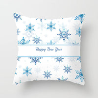 HKM-408787 European and American Christmas Snowflake Digital Printing Polyester Pillowcase 45x45 cm