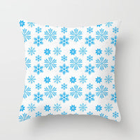 HKM-408787 European and American Christmas Snowflake Digital Printing Polyester Pillowcase 45x45 cm