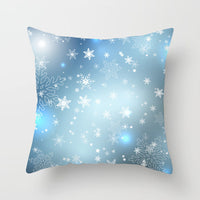 HKM-408787 European and American Christmas Snowflake Digital Printing Polyester Pillowcase 45x45 cm