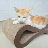HKM-408979 Fashionable Corrugated Cat Scratch Board - Pillow Design in Coffee, Wood, and Leopard Colors