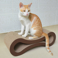 HKM-408979 Fashionable Corrugated Cat Scratch Board - Pillow Design in Coffee, Wood, and Leopard Colors