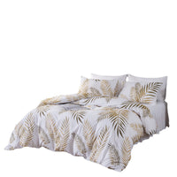 HKM-408979 Printed Leaves Bedding Set with Pillowcases - Various Sizes Available