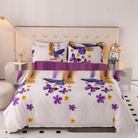 HKM-408979 Printed Leaves Bedding Set with Pillowcases - Various Sizes Available