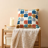 HKM-409107 Cotton Embroidered Cushion Cover for Home and Office Use