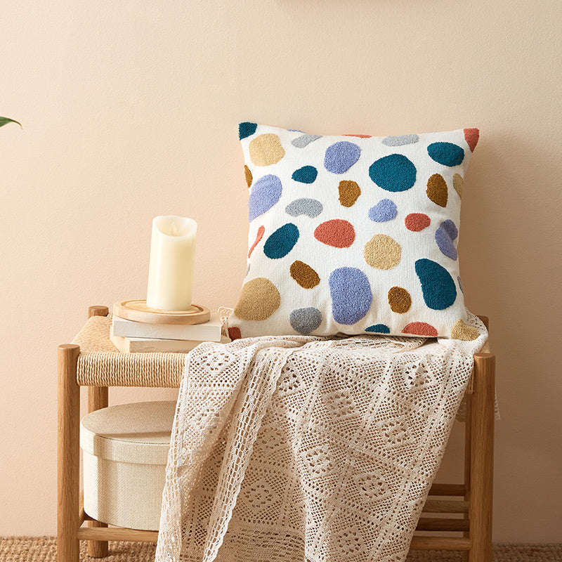 HKM-409107 Cotton Embroidered Cushion Cover for Home and Office Use