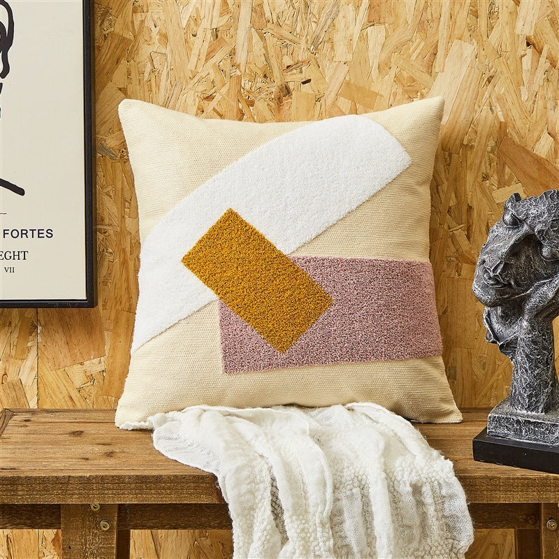 HKM-409107 Cotton Embroidered Cushion Cover for Home and Office Use