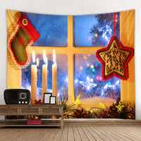 HKM-409107 Modern Rectangle Polyester Tapestry Wallcloth for Fireplace Background – Machine Washable Landscape Design