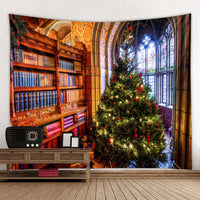 HKM-409107 Modern Rectangle Polyester Tapestry Wallcloth for Fireplace Background – Machine Washable Landscape Design