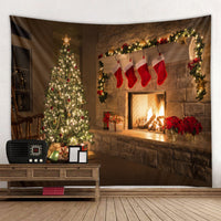 HKM-409107 Modern Rectangle Polyester Tapestry Wallcloth for Fireplace Background – Machine Washable Landscape Design