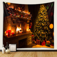 HKM-409107 Modern Rectangle Polyester Tapestry Wallcloth for Fireplace Background – Machine Washable Landscape Design