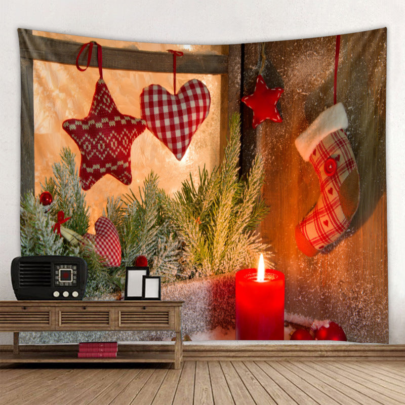 HKM-409107 Modern Rectangle Polyester Tapestry Wallcloth for Fireplace Background – Machine Washable Landscape Design