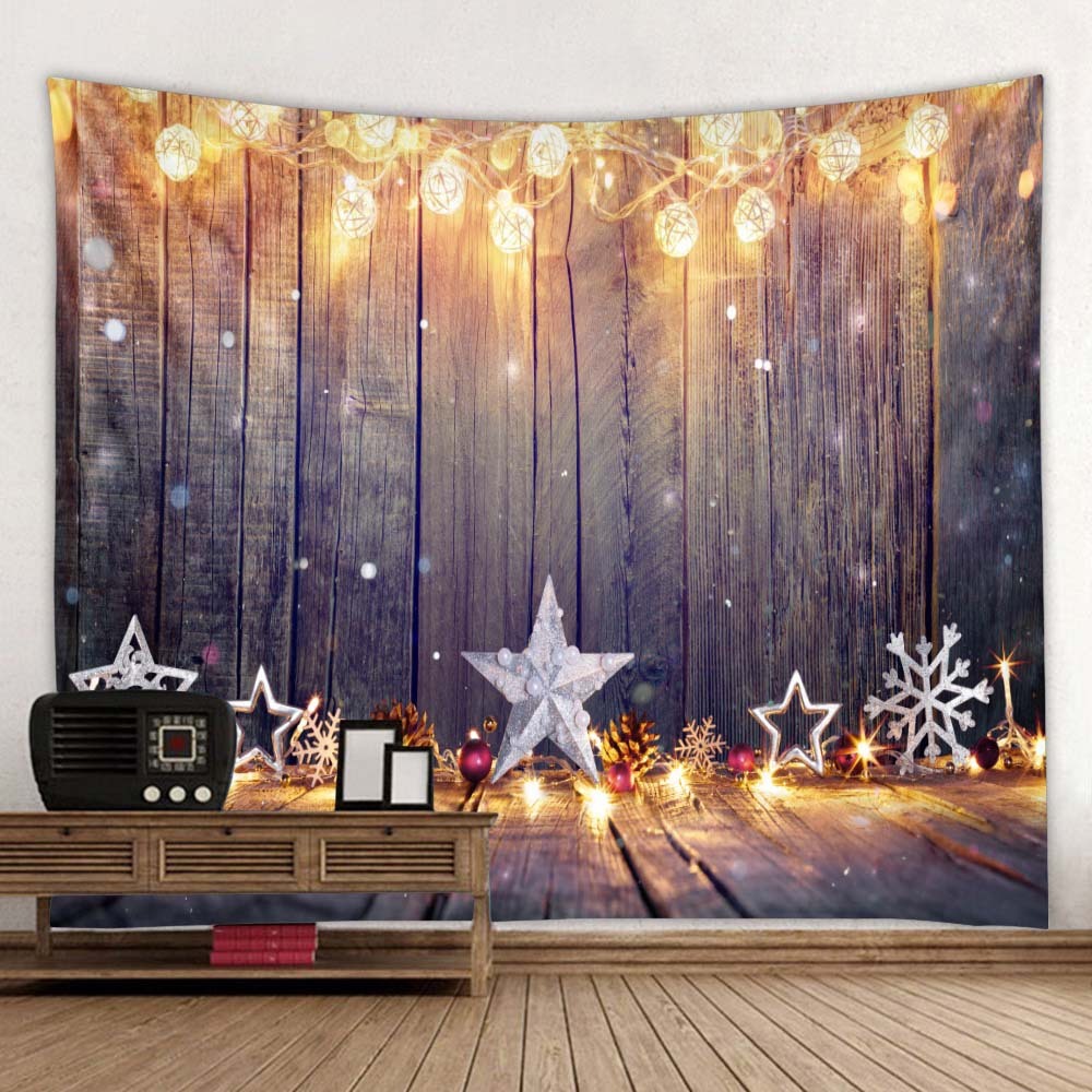 HKM-409107 Modern Rectangle Polyester Tapestry Wallcloth for Fireplace Background – Machine Washable Landscape Design