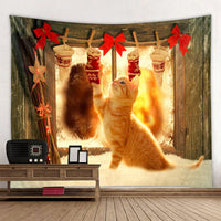 HKM-409107 Modern Rectangle Polyester Tapestry Wallcloth for Fireplace Background – Machine Washable Landscape Design
