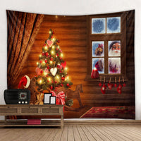 HKM-409107 Modern Rectangle Polyester Tapestry Wallcloth for Fireplace Background – Machine Washable Landscape Design