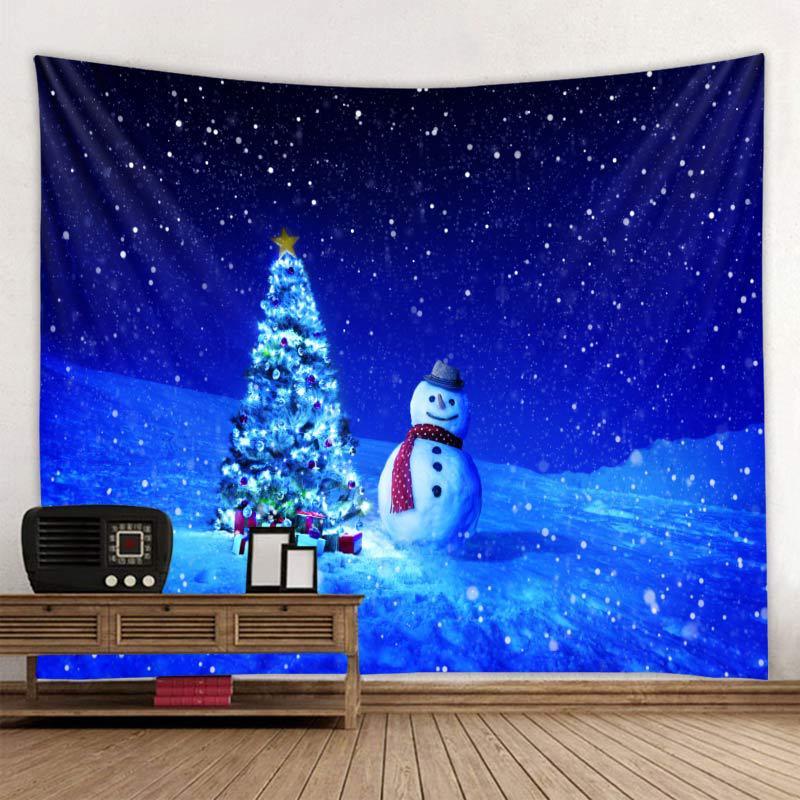 HKM-409107 Modern Rectangle Polyester Tapestry Wallcloth for Fireplace Background – Machine Washable Landscape Design