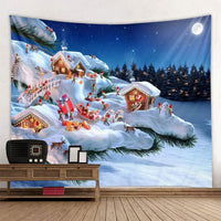 HKM-409107 Modern Rectangle Polyester Tapestry Wallcloth for Fireplace Background – Machine Washable Landscape Design