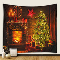 HKM-409107 Modern Rectangle Polyester Tapestry Wallcloth for Fireplace Background – Machine Washable Landscape Design