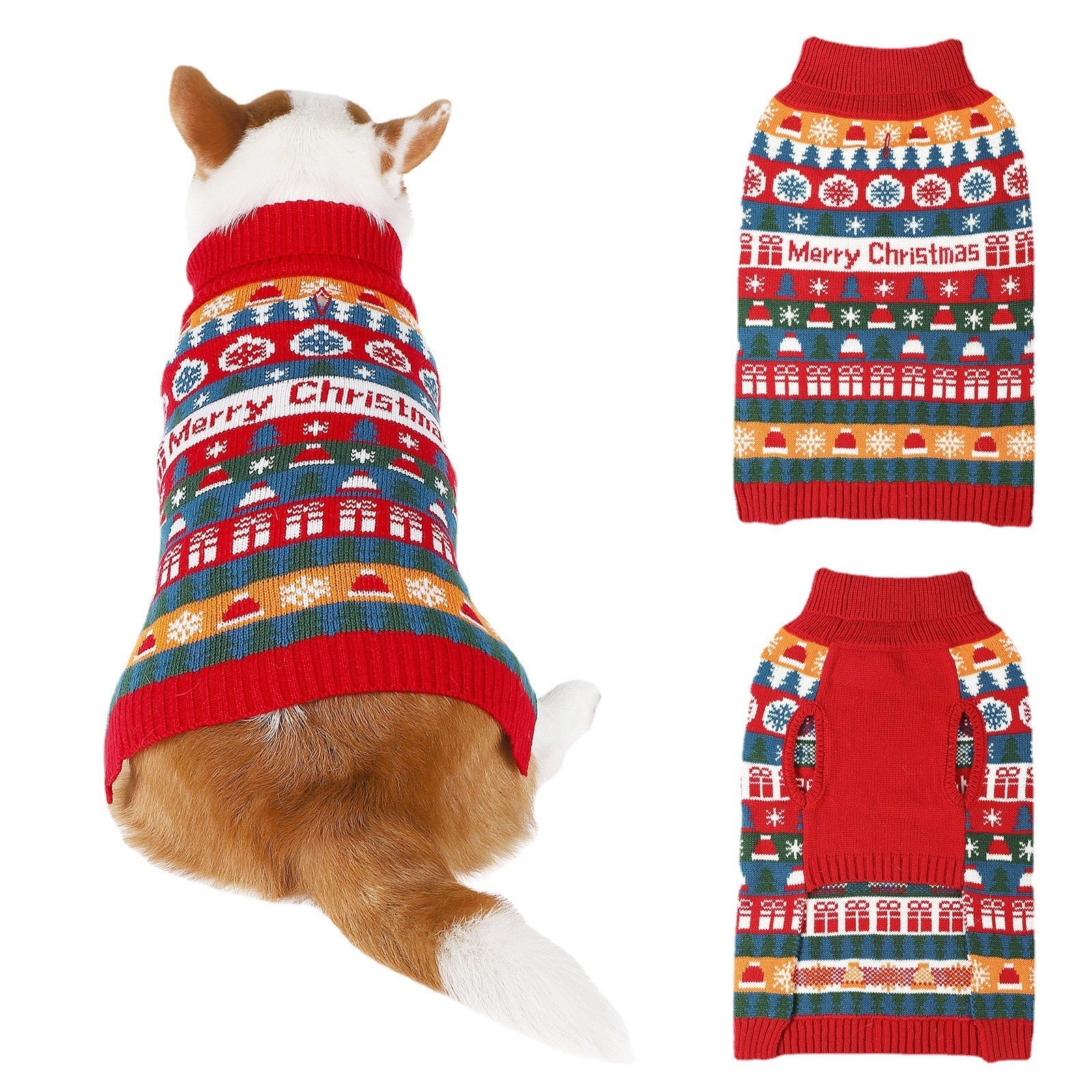 HKM-409235 Cozy Red Acrylic Sweater for Pets - Sizes S to XXL