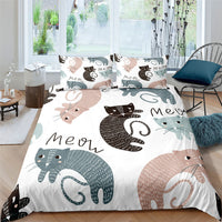 HKM-409299 3-Piece 3D Digital Print Cartoon Quilt Cover Set with Pillowcases for Kids