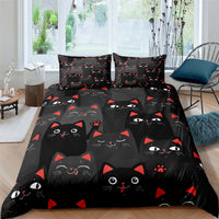 HKM-409299 3-Piece 3D Digital Print Cartoon Quilt Cover Set with Pillowcases for Kids
