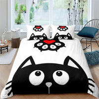 HKM-409299 3-Piece 3D Digital Print Cartoon Quilt Cover Set with Pillowcases for Kids