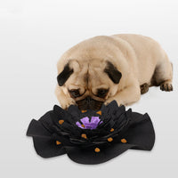 HKM-409299 Halloween-Themed Sniffing Pad for Dogs - Black Felt Cloth, Reduces Anxiety and Encourages Patience