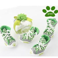 HKM-409299 Small Dog Non-slip Shoes - Warm and Comfortable, Available in Red, Green, and Orange