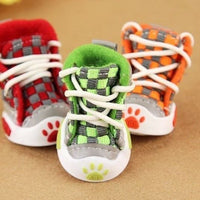 HKM-409299 Small Dog Non-slip Shoes - Warm and Comfortable, Available in Red, Green, and Orange