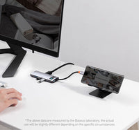 HKM-409363 5-in-1 Type-C Hub Docking Station with HDMI & USB 3.0 Adapters in Space Gray