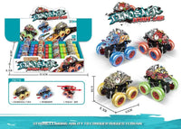 HKM-409619 12PCS Mini Dinosaur Friction Pull Back Car Toy Set for Kids - Inertia Vehicles