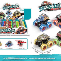 HKM-409619 12PCS Mini Dinosaur Friction Pull Back Car Toy Set for Kids - Inertia Vehicles