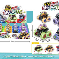 HKM-409619 12PCS Mini Dinosaur Friction Pull Back Car Toy Set for Kids - Inertia Vehicles