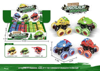 HKM-409619 12PCS Mini Dinosaur Friction Pull Back Car Toy Set for Kids - Inertia Vehicles
